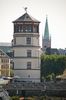 und vom Schlossturm gafften welche &uuml;ber den Rhein.