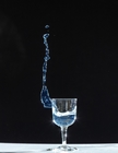 Etwas sp&auml;ter erwischt ist die Wassers&auml;ule neben dem Glas
